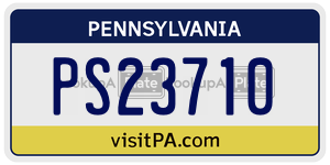 PS23710  license plate in PA