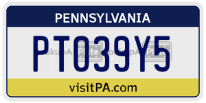 PT039Y5  license plate in PA