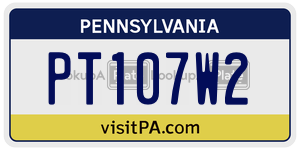 PT107W2  license plate in PA