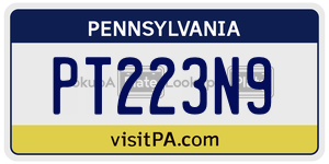 PT223N9  license plate in PA