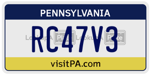 RC47V3  license plate in PA