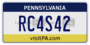 RC4S42 license plate in Pennsylvania