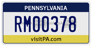 RM00378  license plate in PA