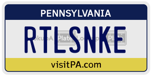 RTLSNKE license plate in Pennsylvania