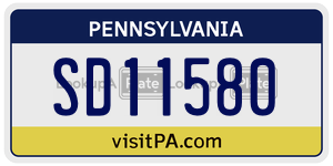 SD11580  license plate in PA