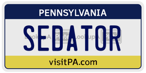 SEDATOR  license plate in PA
