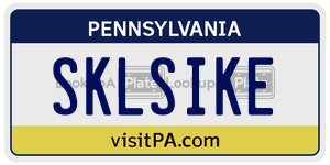 SKLSIKE license plate in Pennsylvania