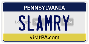 SLAMRY  license plate in PA