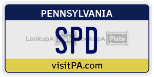 SPD  license plate in PA