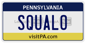 SQUALO  license plate in PA