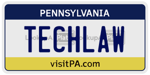 TECHLAW  license plate in PA