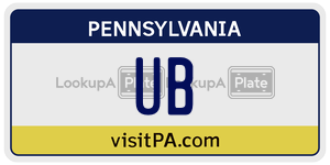 UB  license plate in PA