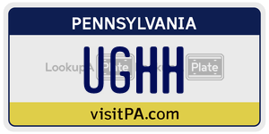 UGHH license plate in Pennsylvania
