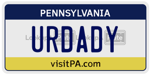 URDADY  license plate in PA