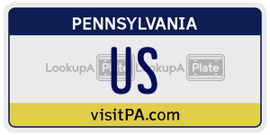 US  license plate in PA
