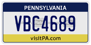 VBC4689  license plate in PA