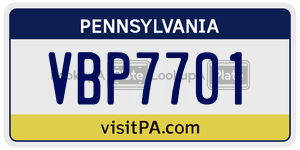 VBP7701  license plate in PA