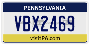 VBX2469  license plate in PA