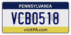 VCB0518  license plate in PA