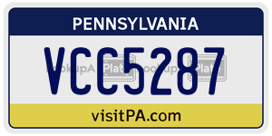 VCC5287  license plate in PA