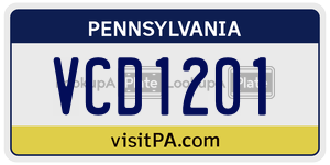 VCD1201  license plate in PA