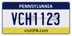 VCH1123  license plate in PA