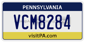 VCM8284  license plate in PA