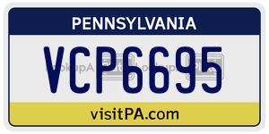 VCP6695  license plate in PA