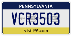 VCR3503  license plate in PA