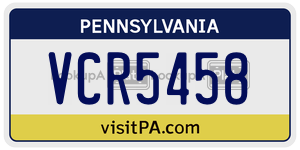 VCR5458  license plate in PA