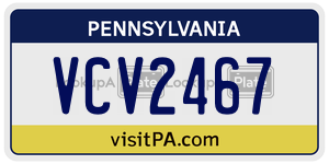 VCV2467  license plate in PA
