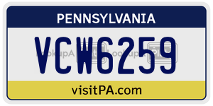 VCW6259  license plate in PA