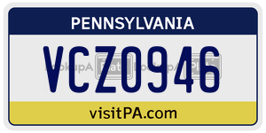 VCZ0946  license plate in PA