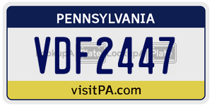 VDF2447  license plate in PA