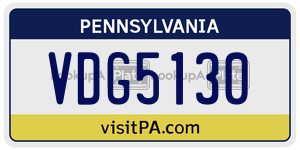 VDG5130 license plate in Pennsylvania