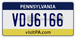 VDJ6166  license plate in PA