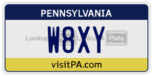 W8XY  license plate in PA