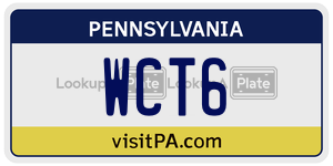 WCT6  license plate in PA