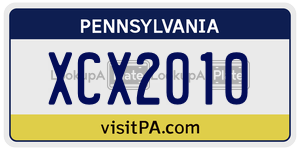 XCX2010  license plate in PA