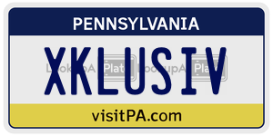 XKLUSIV  license plate in PA