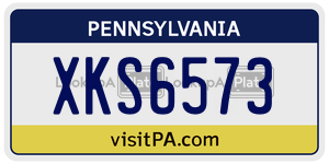 XKS6573  license plate in PA