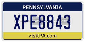 XPE8843  license plate in PA