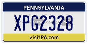 XPG2328 license plate in Pennsylvania