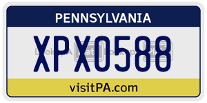 XPX0588  license plate in PA