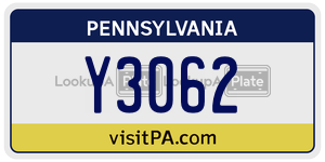 Y3062  license plate in PA