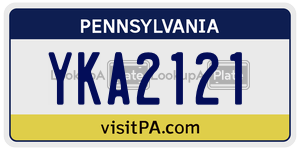 YKA2121 license plate in Pennsylvania