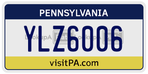 YLZ6006 license plate in Pennsylvania