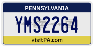 YMS2264 license plate in Pennsylvania