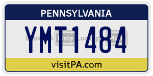YMT1484  license plate in PA