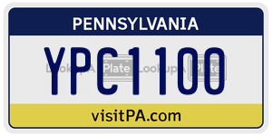 YPC1100 license plate in Pennsylvania